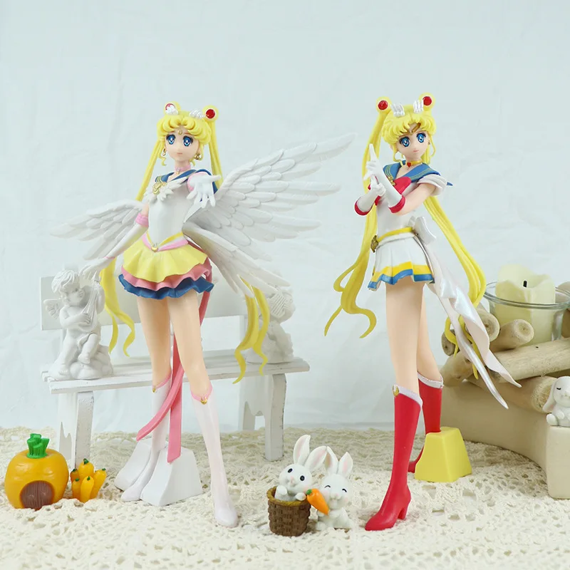Anime Figure Sailor Moon Crystal Power Transformation Kawaii Girl Action Figurine Pvc Girl Model Doll Statue Toys Decor Gifts