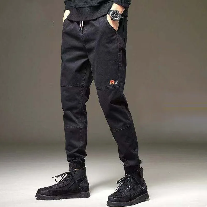 Autumn KPOP Fashion Style Harajuku Slim Fit Trousers Loose All Match Harem Pant Straight Leg Cargo Pants Pockets Casual Pants