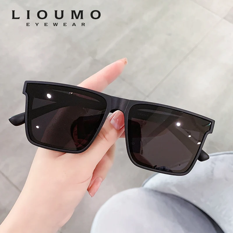 

LIOUMO Retro Square Sunglasses Women Driving Glasses For Men Street Shooting Eyewear Unisex Anti-Glare UV400 zonnebril heren