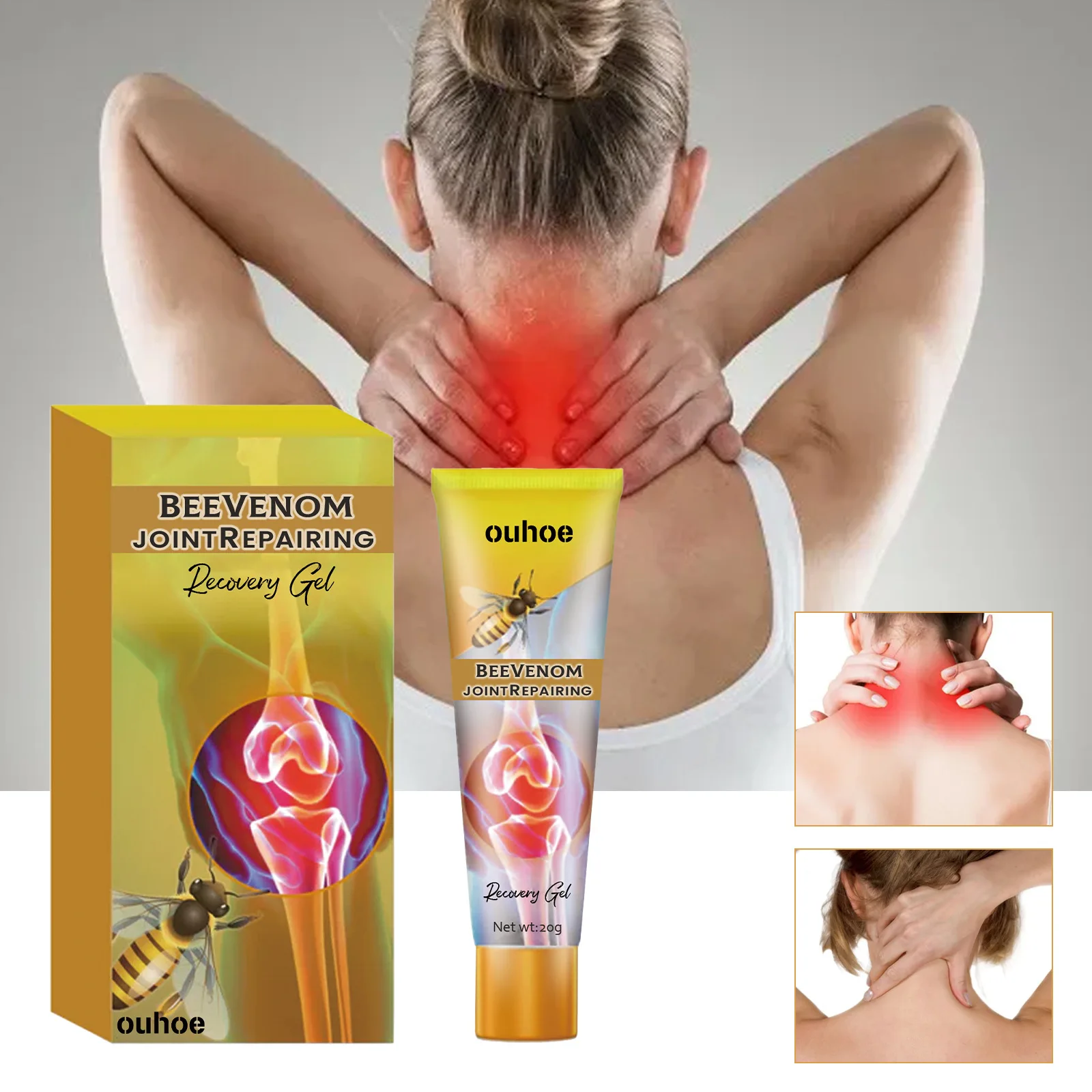 

OUHOE Bee Venom Joint care Gel Body Analgesic Ointment Muscle Knee Arthritis Lumbar cervical spine Back Pain Relief Gel
