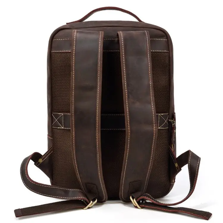 Womens Rustic Brown Leather Backpack Mens Purse