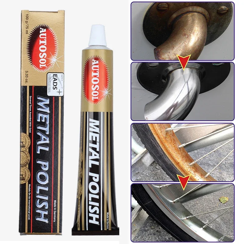 1PC Metal Polish Autosol Cream Knife Machine Polishing Wax Mirror Metal Stainless Steel Watch Polishing Paste 75ml 100g
