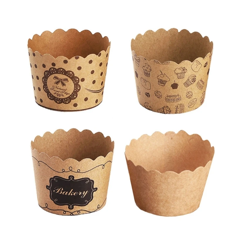 

50Pcs Paper Muffin Cups Cake Wrapper Mini Dessert Cupcake Liners Baking Cup Set For Birthday Wedding Christmas Party D08D