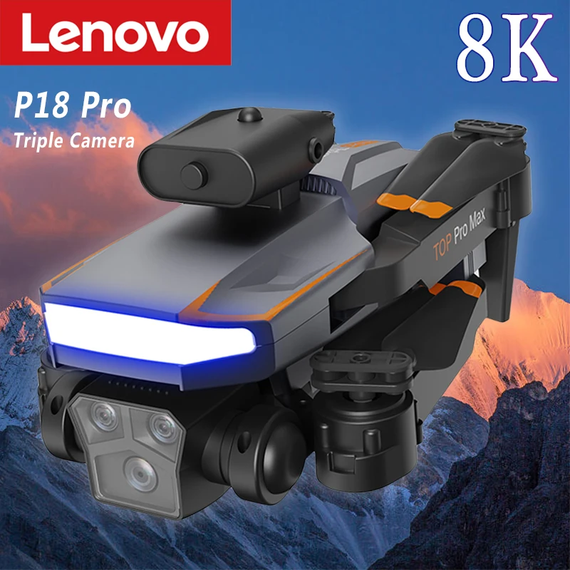 

Квадрокоптер Lenovo P18 4K/8K Pro с тремя камерами и широким углом обзора