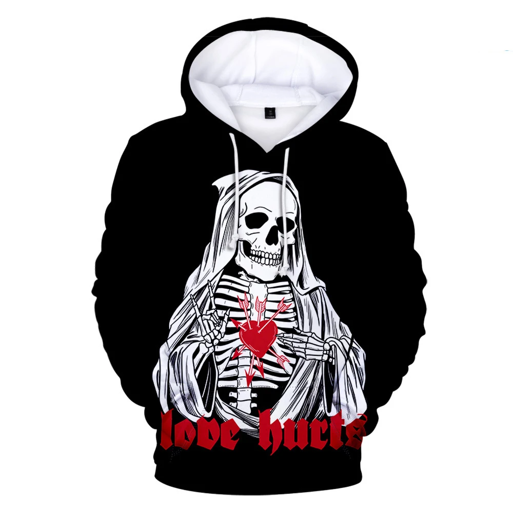 

Hoodies Skull Valentine's Day 3D Print Hip Hop Sweatshirts Jongens Meisjes Hooded Sweatshirts Kids Fashion Oversized Hoodie