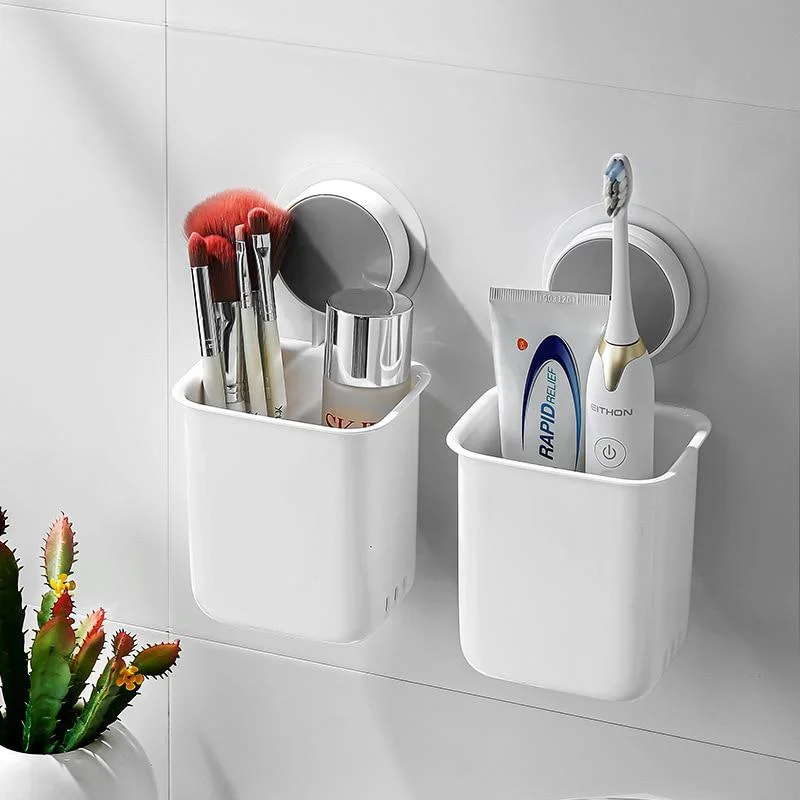 Toothbrush Wall Mounted Holder Toothpaste Mouth Cup Drill-Free Bathroom Storage Shelf Portable Rack storage rack,bathroom shelf,bathroom storage shelf,storage shelf,bathroom accessories,bathroom corner shelf,toothbrush holder set,floating shelves