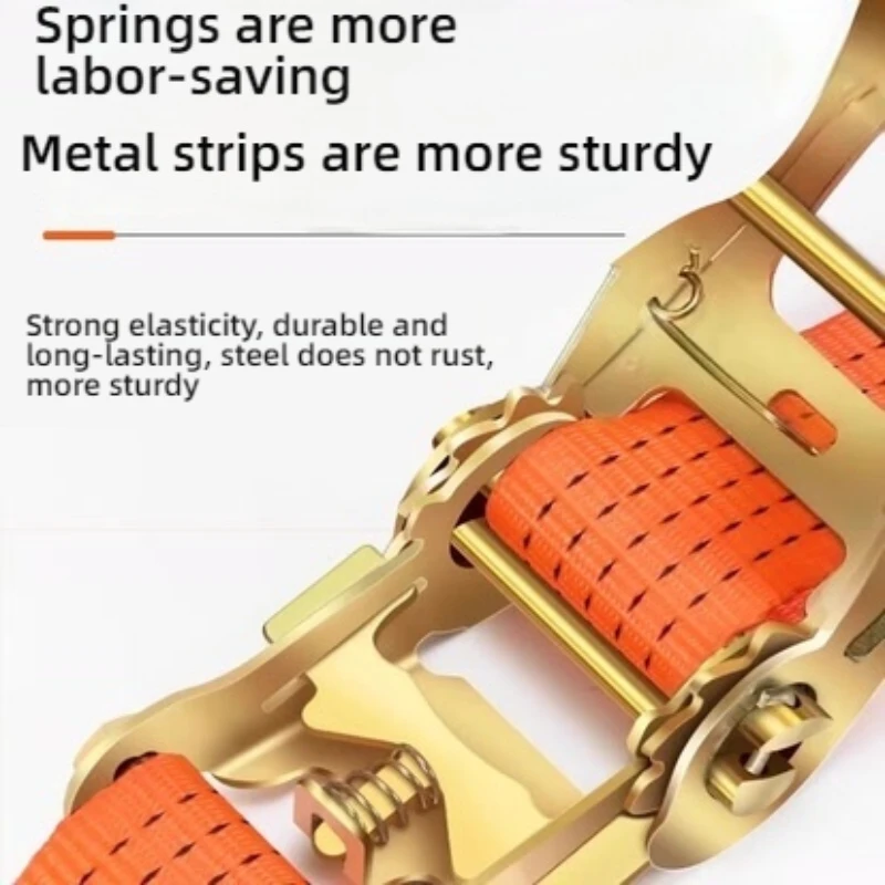 1m/3m/5m Cargo Strap Ratchet Tensioner Freight Car Fixed Tightener Tighten Rope For Luggage Goods Transportation Outdoor Camping