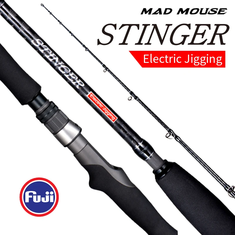 

Madmouse STINGER Electric Jigging Fishing Rod 1.9m 26-30kg Power Lure Max400 PE3-8 Japan Quality Saltwater Rod Boat Casting Rods