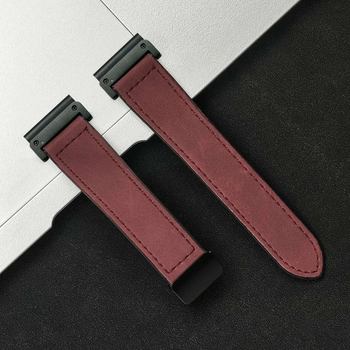 Premium Leather Silicone Sport Band – No-Gap Quick Release Watch Strap
