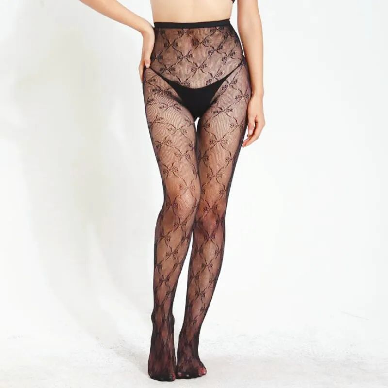 Популярные женские чулки сексуальные эластичные черные сетчатые колготки в виде