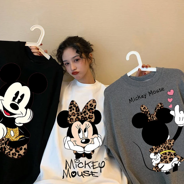 Disney Mickey Anime Blouses Y2k Plus Clothing Graphic shirts Kawaii Clothes Harajuku Oversized