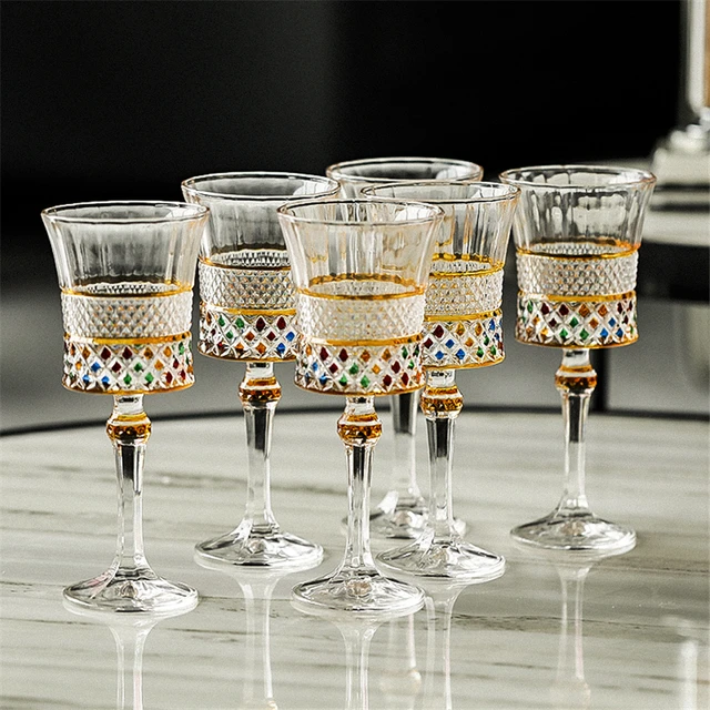 Hand-Painted Wine Glass Light Luxury Red Wine Champagne Goblet Home Bar  Crystal Whiskey Glasse Upside-Down Cup Holder Set - AliExpress