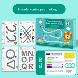 Magical Reusable Tracing Workbook Set for Kids - Interactive Learning with Drawing Pens and Eraser (64 pages 32 sheets)