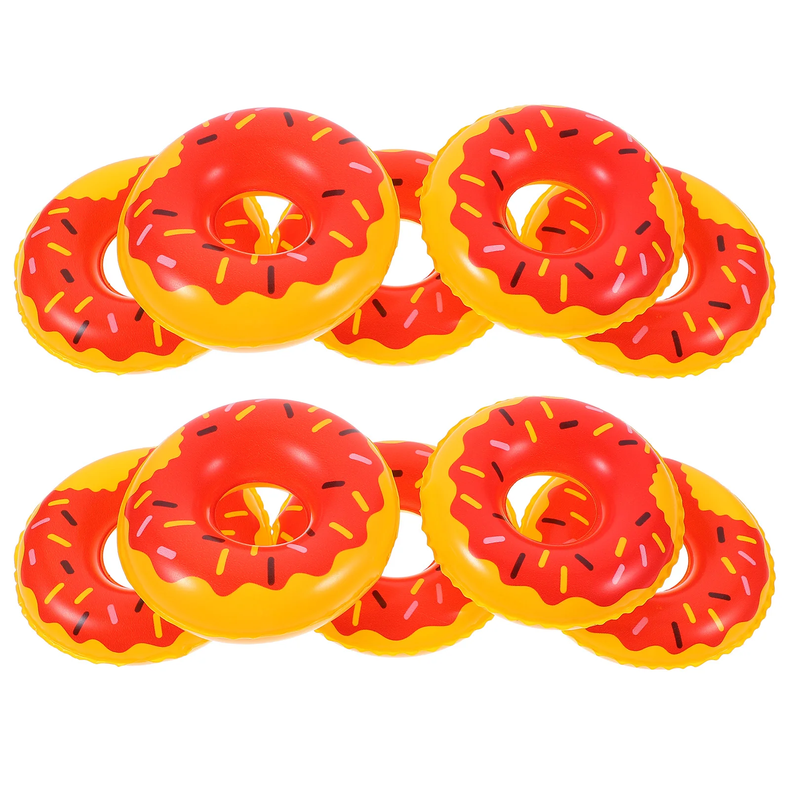 

10 Pcs Swim Ring Plaything Toy Swimming Rings Miniature Decor Little Yellow Ornaments Plastic Tiny Dolls Child