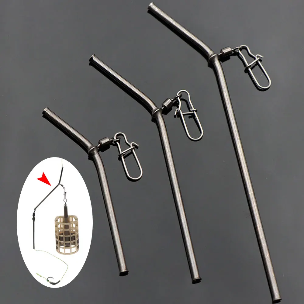 3pcs Carp Fishing Accessories Antitangle Leger Booms With Hook Snap