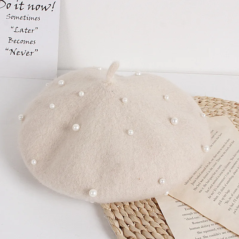 Baby Hat Knit Hat Baseball Cap Kids Bucket Hat Kids Sun Hat Fashion New Princess Kids Girls Caps Berets Lovely Pearl Beanies Hats Spring Autumn Winter Toddler Girls Hats toddler girl