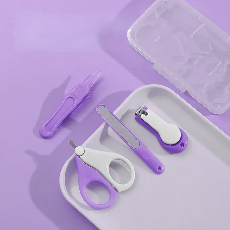 Newborn Nail Care Clipper Set Baby Manicure Set Safe Scissor Cutter 4-piece Child Care Healthcare Kits Baby Tools