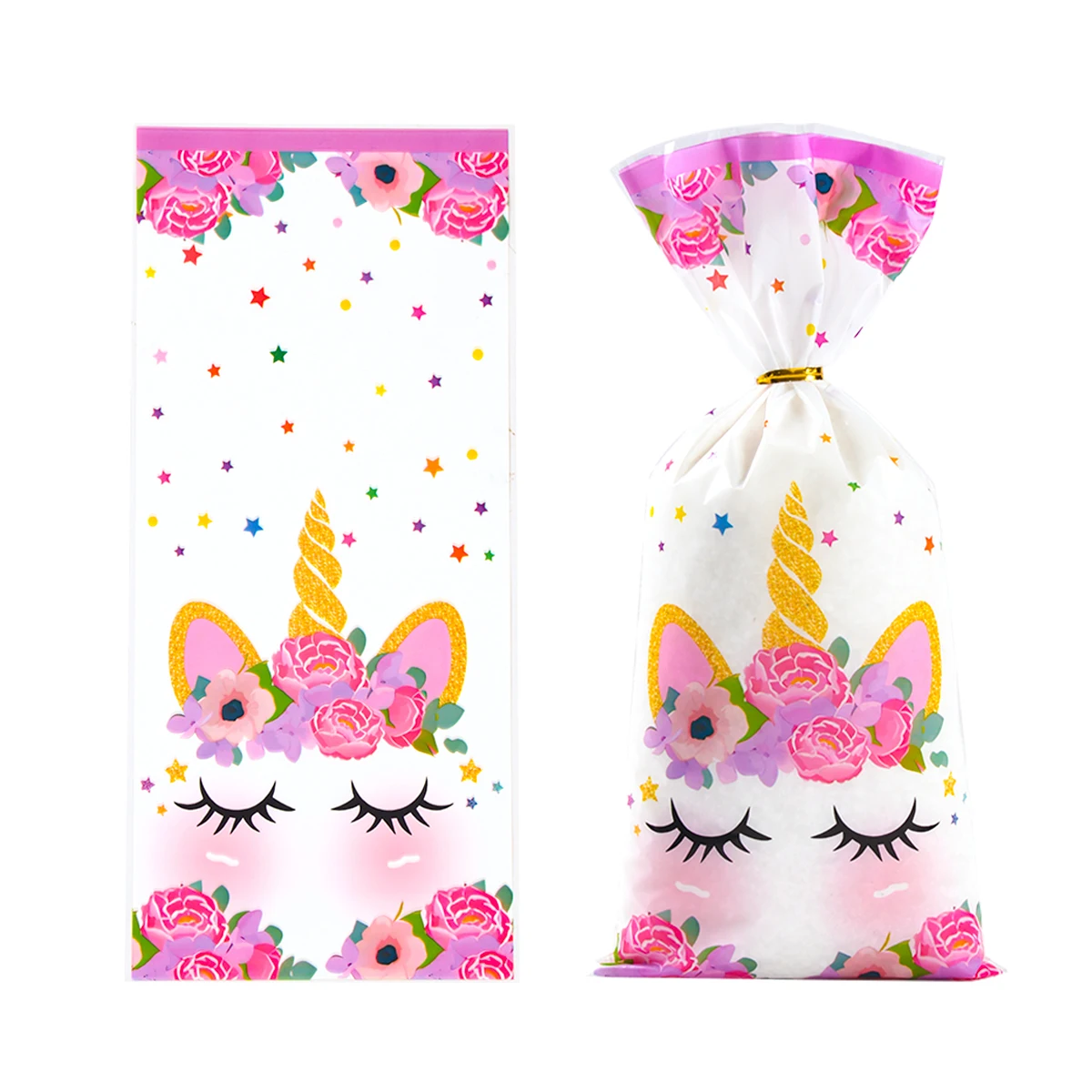 25/50/100 Stück Einhorn-Themen-Süßigkeiten-Verpackungsbeutel Einhorn-Geburtstagsparty-Dekorationen Babyparty Hochzeitsgeschenktüten Partyzubehör – Detail 9