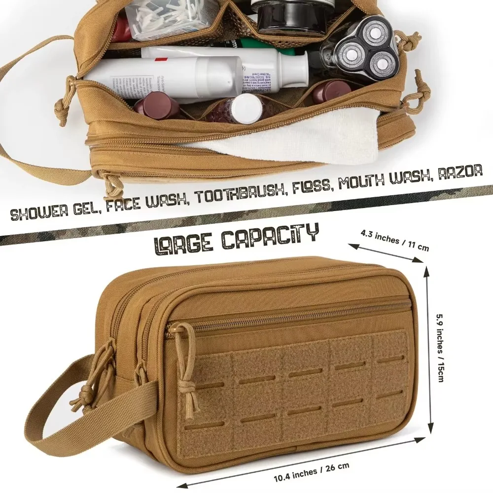 Enhanced Tactical Toiletry Bag - Versatile Travel Hygiene and Shaving Organizer