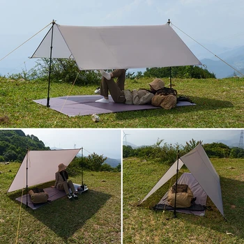 3F UL GEAR Tent Ground Sheet Floor Cloth Waterproof 15D Nylon 210T Polyester Taffeta Camping Picnic Moisture-Proof Mat Footprint 4