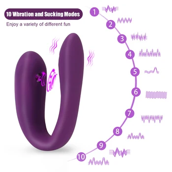 OLO G-spot Vibrators Couple Share U Shape Bendable Sucking Vibrator Sex Toys for Couple Clitoris Vagina Stimulator Vibrator 4