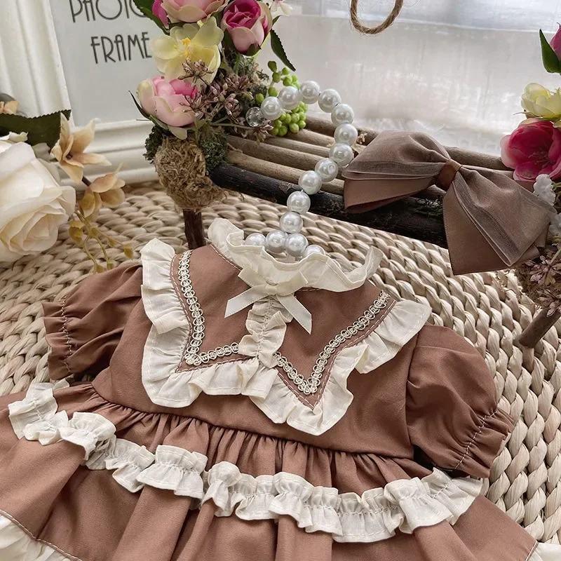 20CM cotton doll skirt with retro design baby clothes 3
