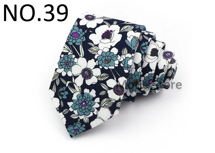 Heißer Verkauf hübsche Blumenmuster Krawatte weiße rote Baumwolle Krawatte für Hochzeits feier Kleid Hemd täglich tragen Dekoration Accessoires Geschenk – Detail 40