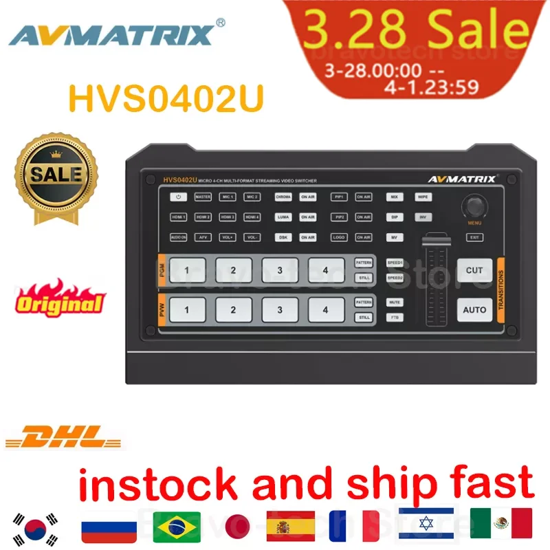 Avmatrix HVS0402U микро 4-канальный HDMI переключатель потокового видео в реальном времени