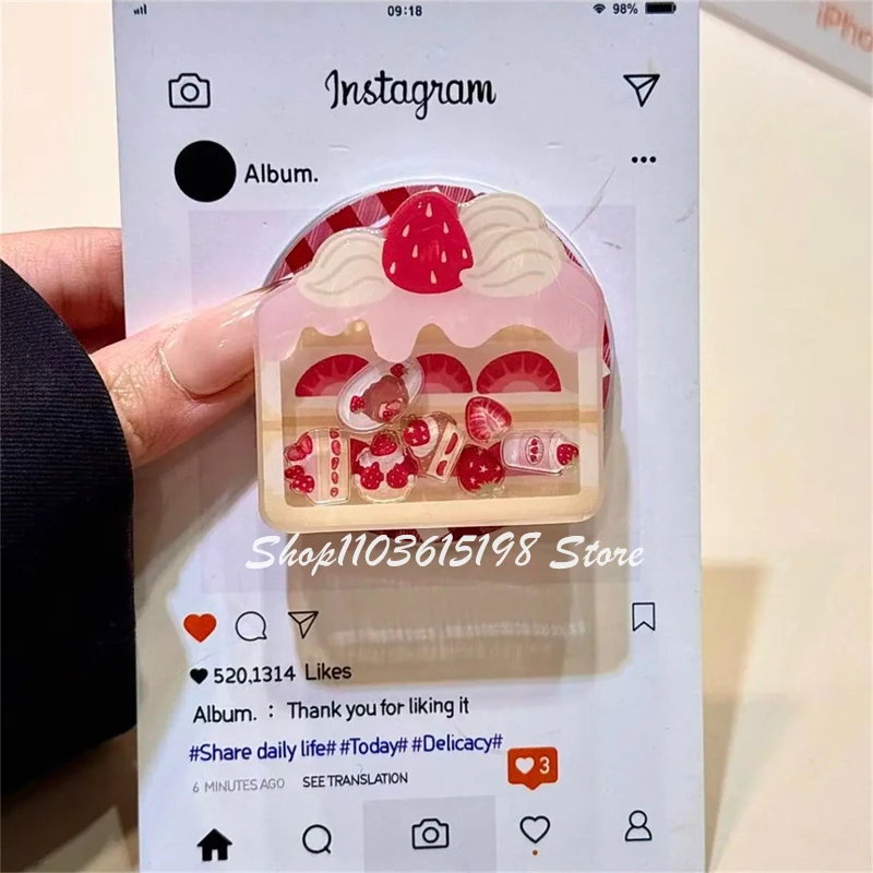 귀여운 케이크 쉐이크 마그네틱 홀더 폰 스마트톡 스마트톡 폰 스탠드 아이폰용 맥세이프 액세서리 스마트 톡