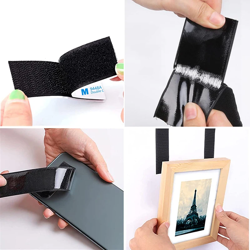 1M Extra Strong Self Adhesive Hook and Loop Fastener Tape Nylon Sticker Adhesive Strips DIY Craft 16/25/25/30/35/50/100/110mm hook and loop fastener tape