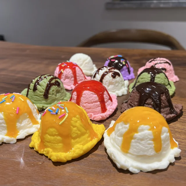 7CM/2.7Inch Simulation Ice Cream Ball Model Dessert Shop Lifelike Ice Cream Decor Photography Props Fake Food Model Ornament 1pc