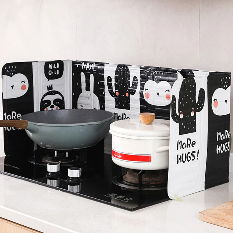 Kitchen Cooker Splash Guard Cooking Frying Oil Splash Screen Cover Aluminium Foil Plate Gas Stove Proof Baffle