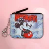 Cartoon Minnie Mickey Mouse Coin Purse Zipper Card Wallet for Women Student Campus Card Holder Bus Card Bag with Keychain 4