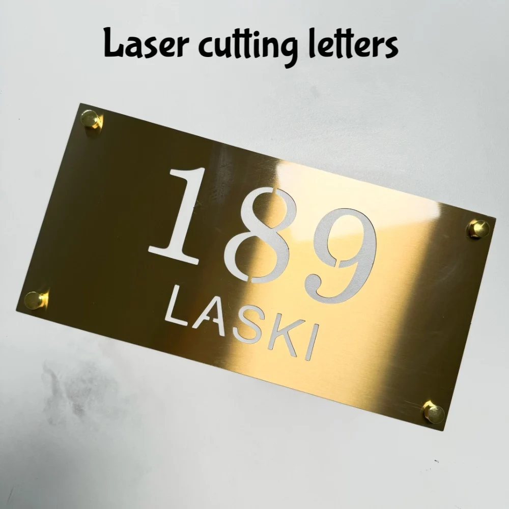 Stainless Outdoor House Number Exterior Door Plate Customized 3D Laser Cut Letter Family Name For Hotel Villa Shop Casa