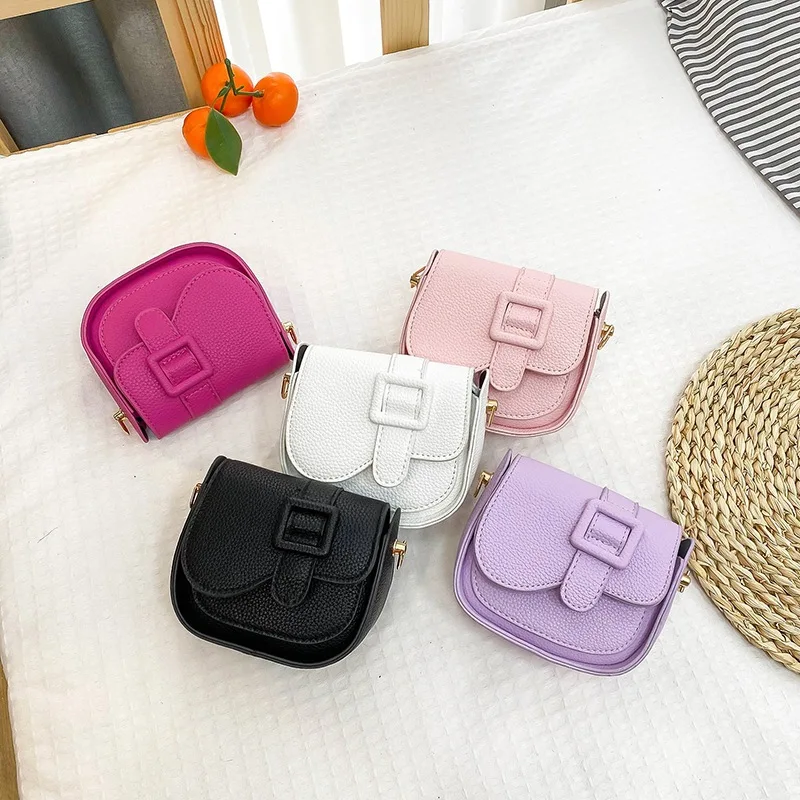 Cute Candy Color Kids Shoulder Bag Baby Girls Small Coin Purse Handbags PU Leather Lovely Children's Mini Square Crossbody Bags cute kids shoulder bag purse kids mini pu leather lovely princess handbags children messenger bag girls totes bags free ship