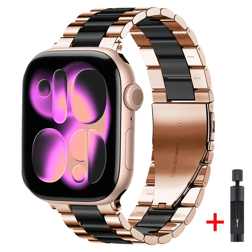 Elegant Metal Bracelet for Apple Watch - Fashionable Strap and Belt Accessory