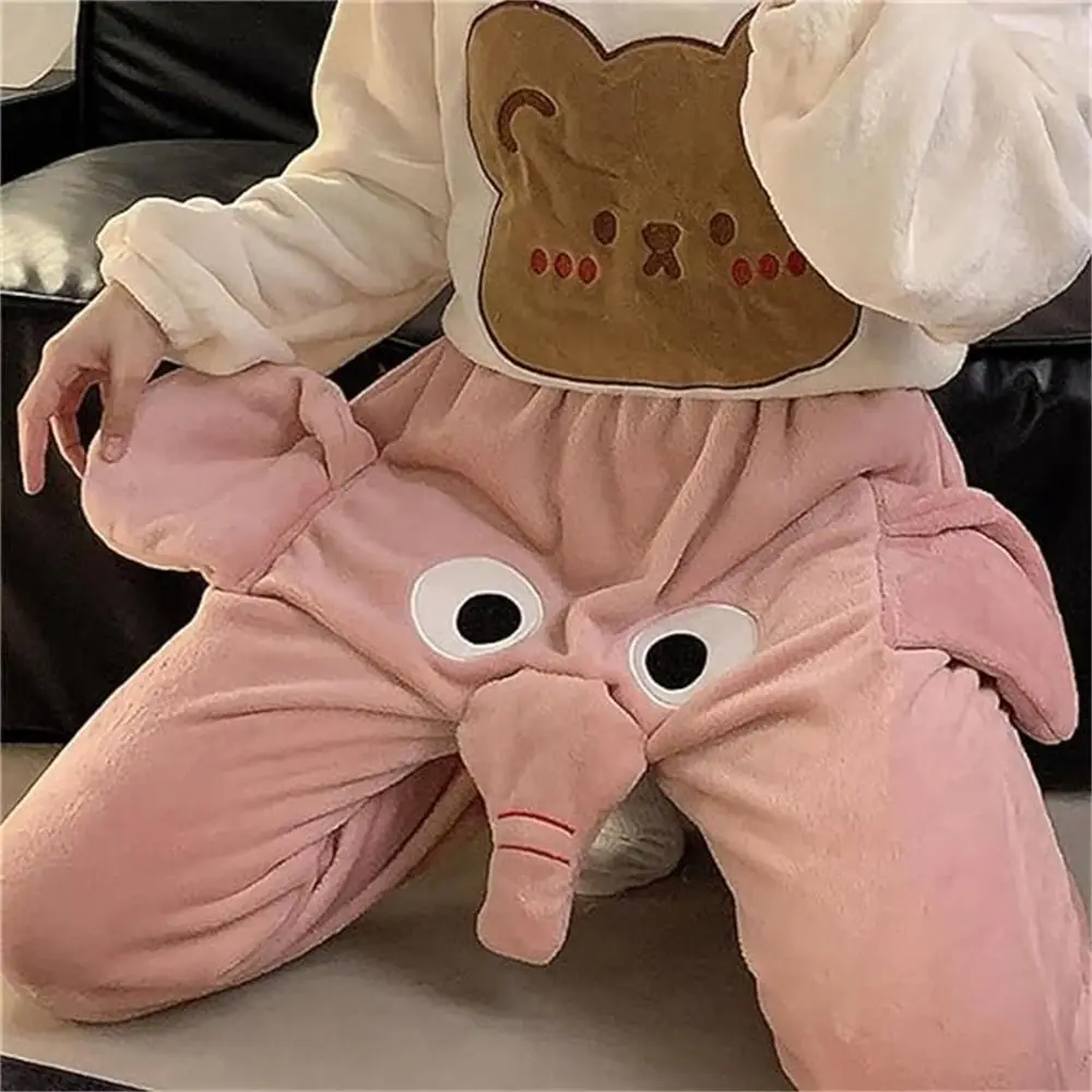 Cute Elephant Trunk Pajamas Dacron Leisure Home Sleeping Trousers Funny Couple Pajama Pants Autumn