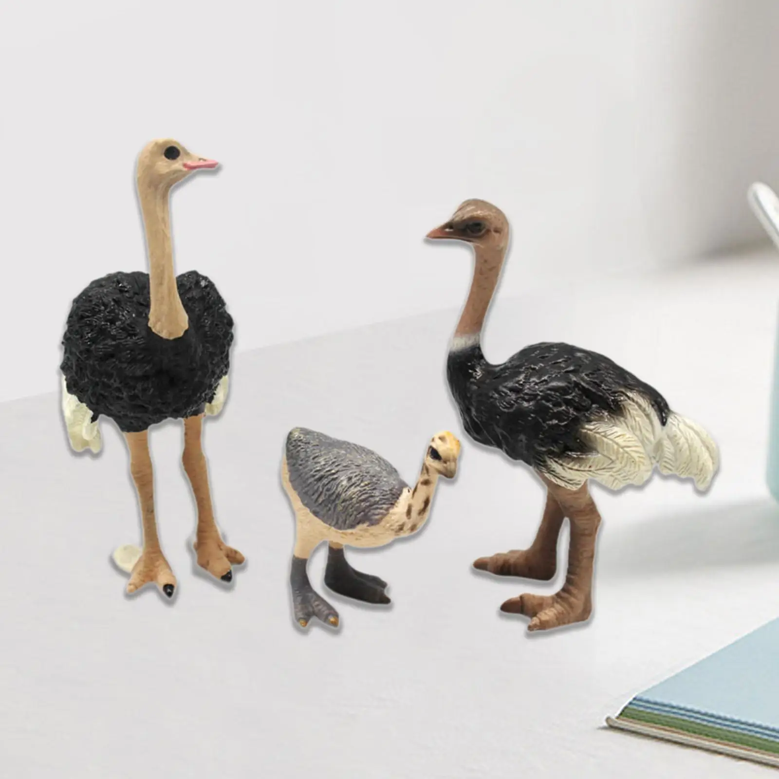 3 Pieces Bird Statues for Room Decoration, Wildlife Animal Models for Shelf