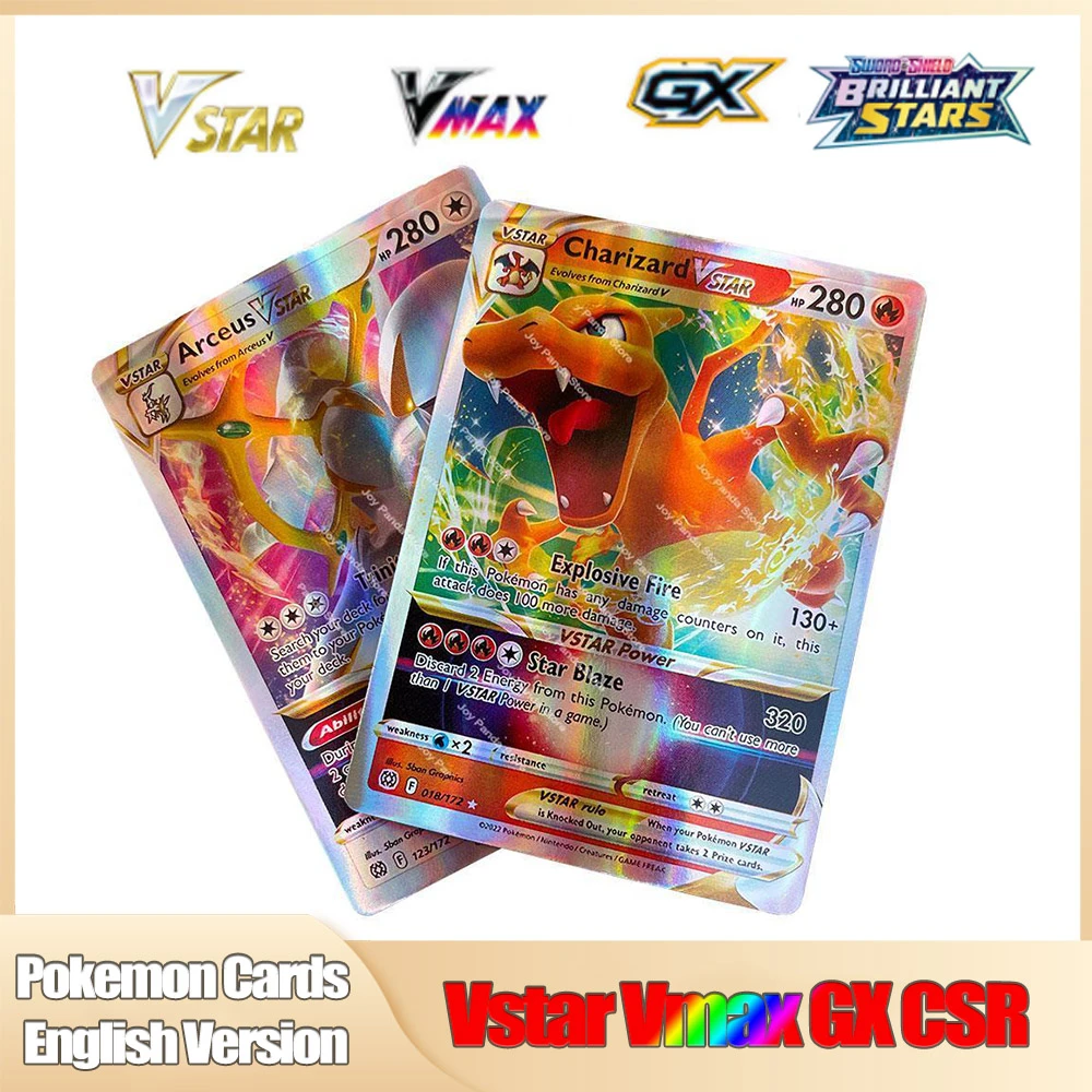 2022 New Pokemon Cards English Version Shiny Star Game Collection Cards  Holographic Vstar Vmax Gx Charizard Energy Trading Cards - Game Collection  Cards - AliExpress