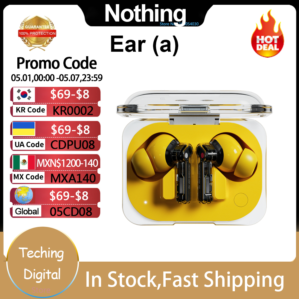 World Premiere Nothing Ear (a) Earphones 45dB ANC Dynamic 11 Mm Driver Bass Enhance Algorithm Support LDAC&EQs Global Version