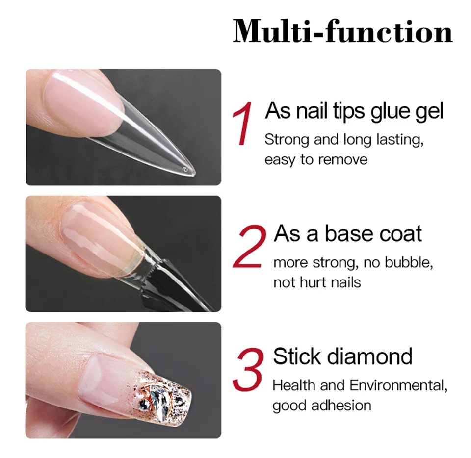 Nail Tips Glue Gel 12ml for False Nails