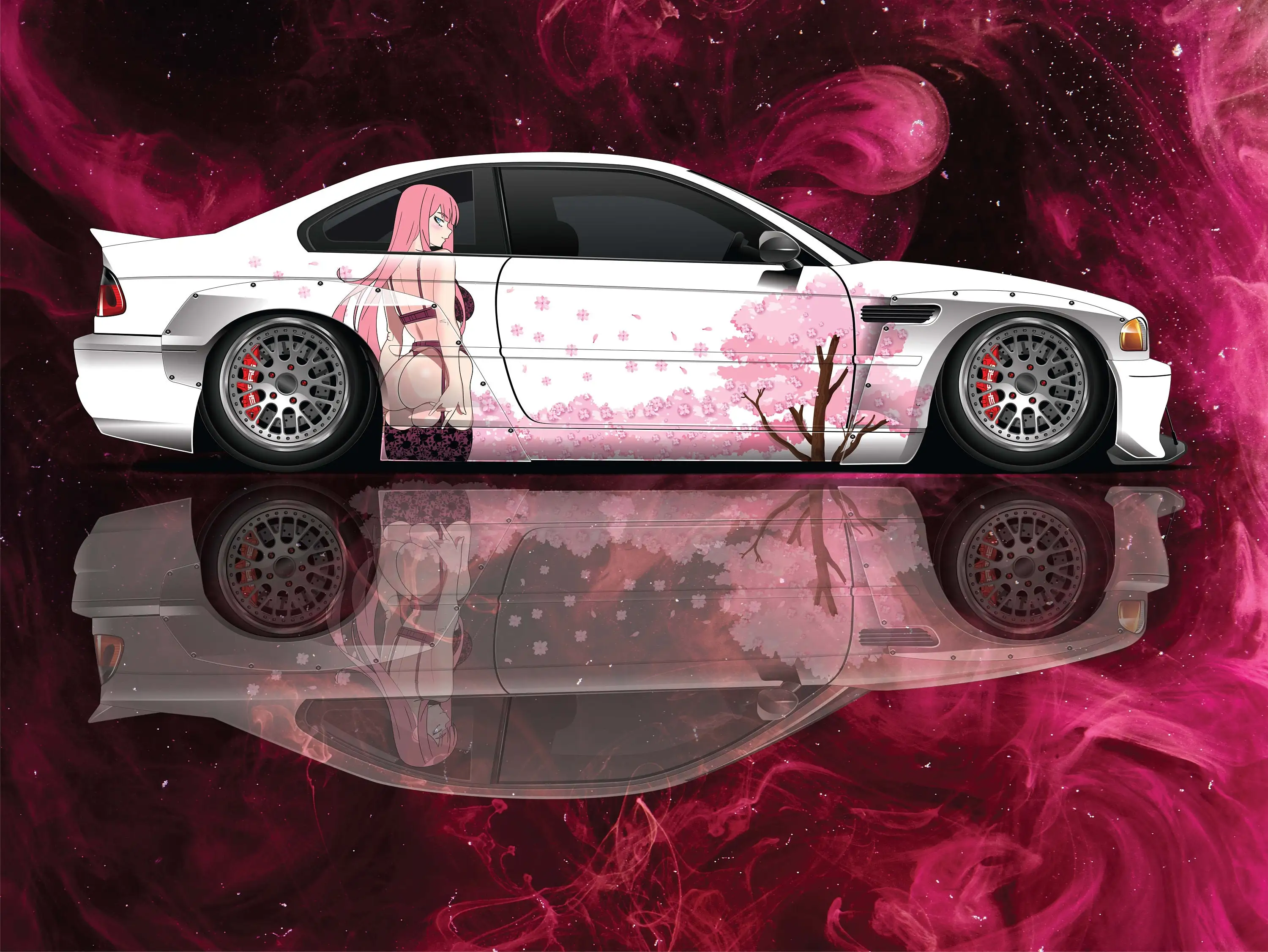 Anime Vehicle Livery Japanese Theme Side Car Wrap Cast Vinyl Both