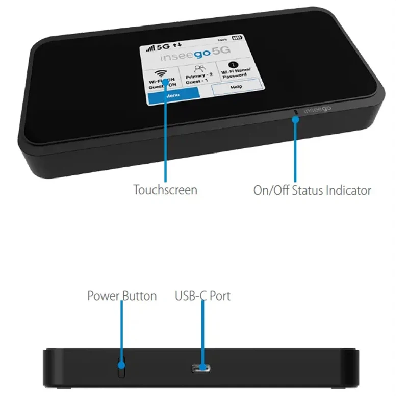 Inseego MiFi M2000B 5G n2,n41,n66,n71 4G LTE Hotspot 4G LTE CAT 22 Bands:1,2,3,4,5,7,8,12,13,14,17,20,25 MiFi Router