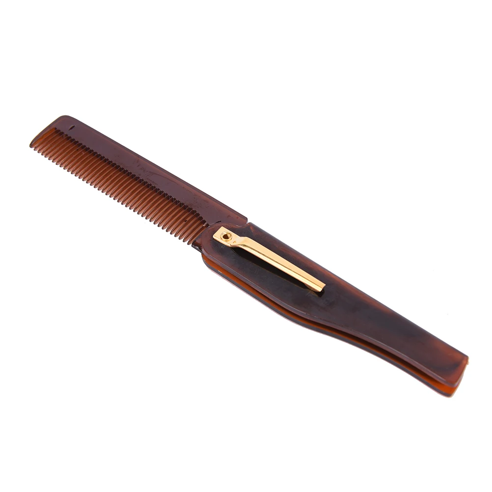 مشط الشعر قابل للطي مشبك جيب ، مشط الشارب ، تصفيف اللحية ، أداة تصفيف ، محمولة ، 1 *