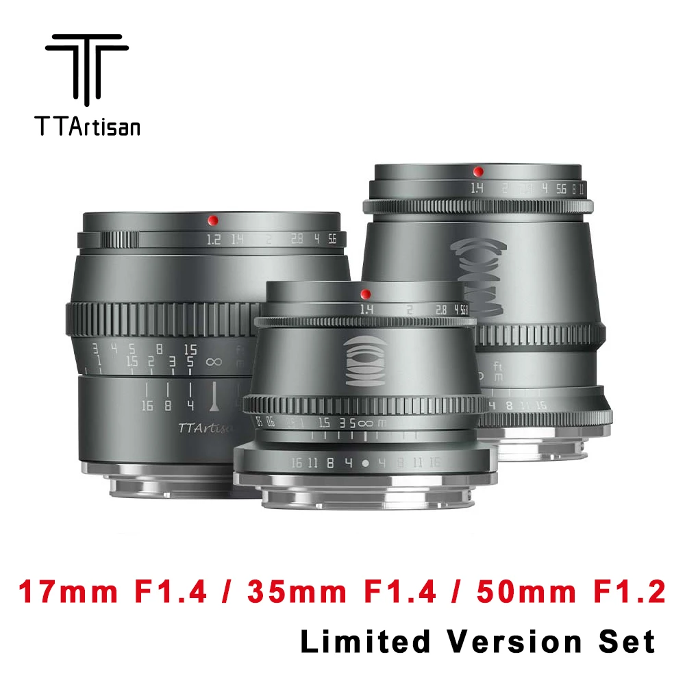 TTArtisan 17mm F1.4 35mm F1.4 50mm F1.2 Camera Lens Set Giftbox 