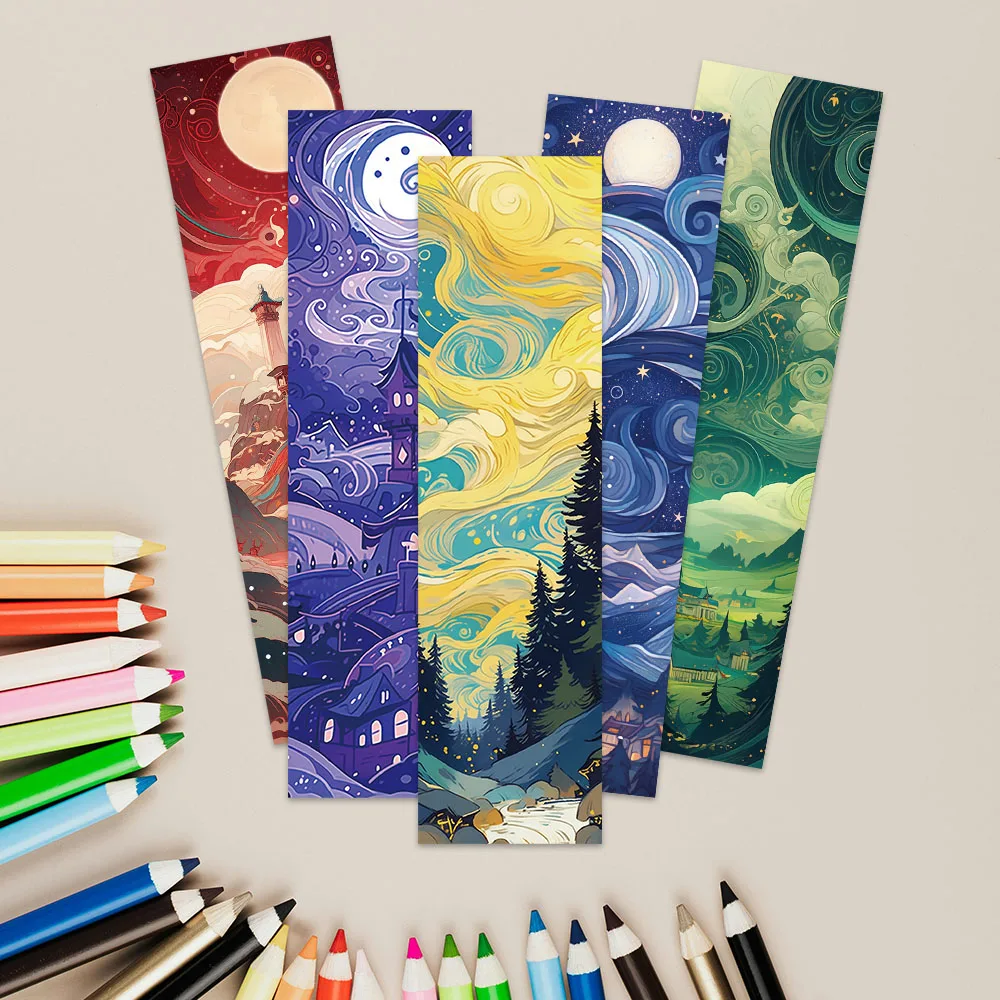 30pcs Aesthetic Colorful Fancy Dreamland Paper Bookmarks DIY Library Office Page Marking Students Readers Page Marker