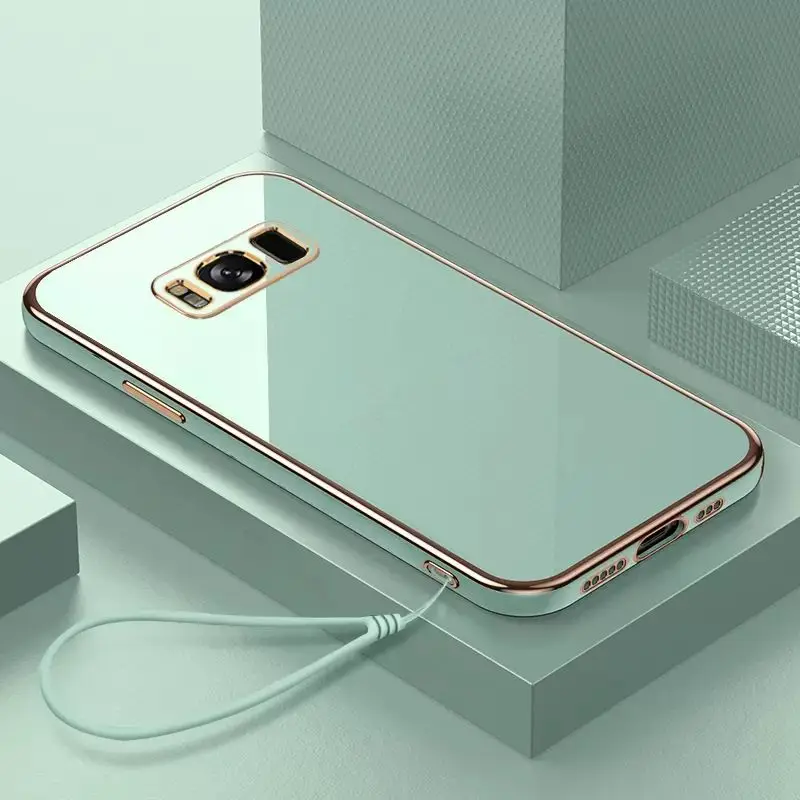 Luxury Square Plating ShockProof Silicone Back Cover