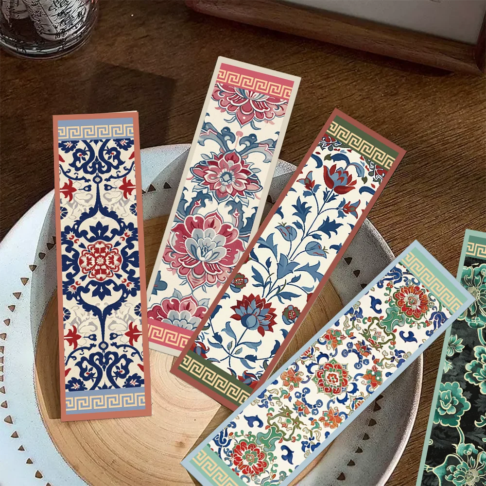 Classical pattern bookmarks 30pcs antique style floral decoration reading books labeling paper card student gift message card