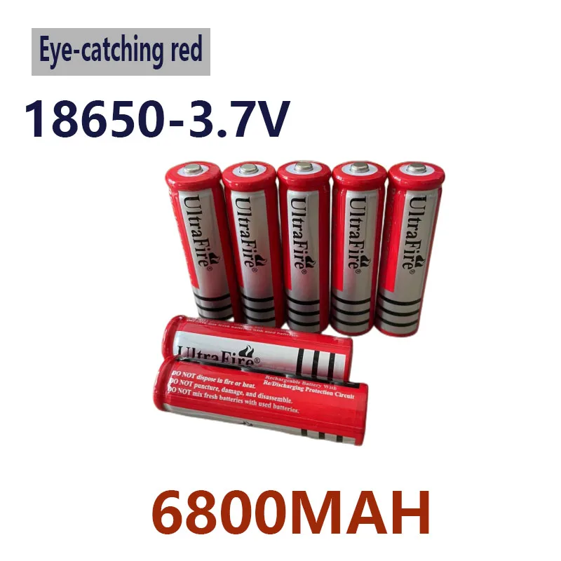 100% Original 18650 Battery 3.7V 6800Mah Fechargeable Liion For Led Flashlight Battery Litio Battery Charger