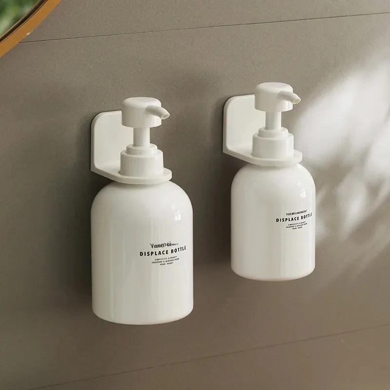 Dispenser bottle holder Adjustable Dispenser Bottle Holder Wall Mounted Adhesive Shampoo Lotion Hand Soap Bottle Hanger Bathroom Storage Rack